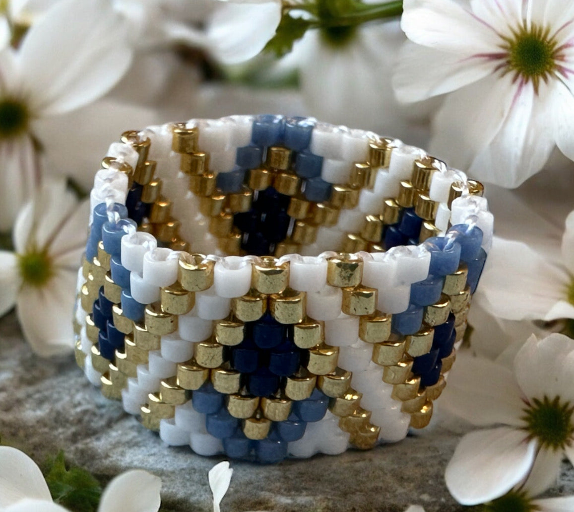 Flower bead Ring