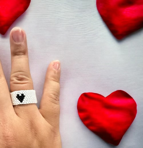 Love beaded Miyuki rings