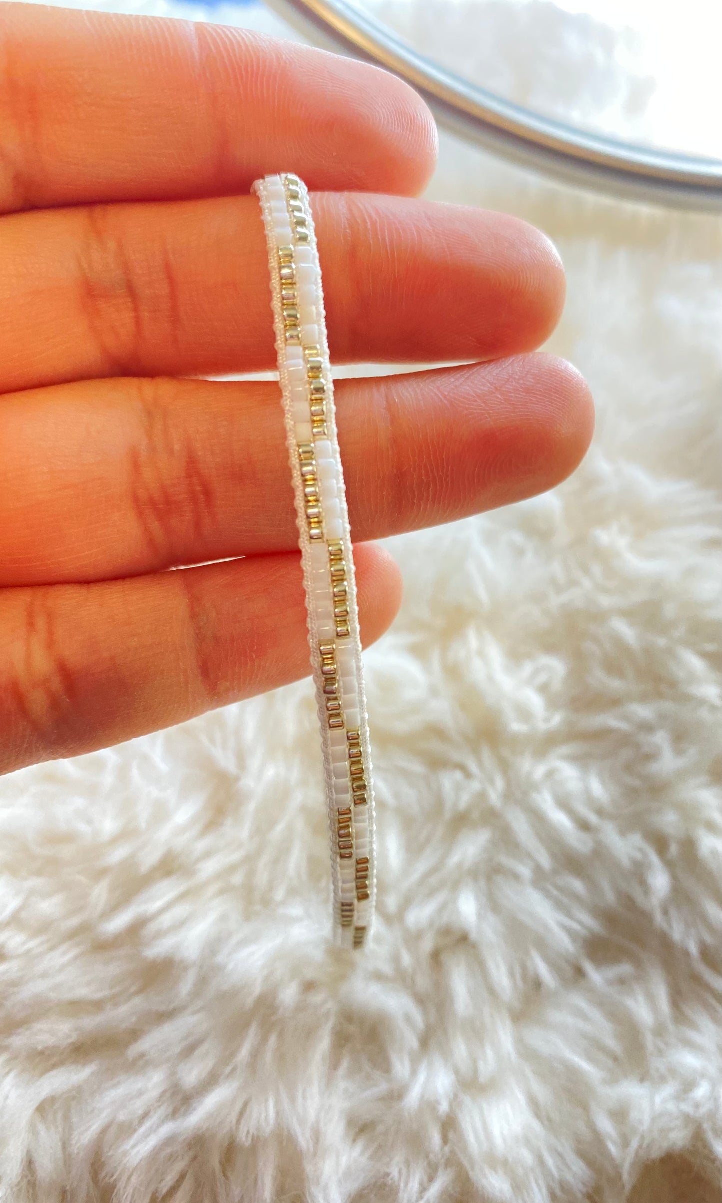 Handmade beaded Bracelet with adjustable macrame