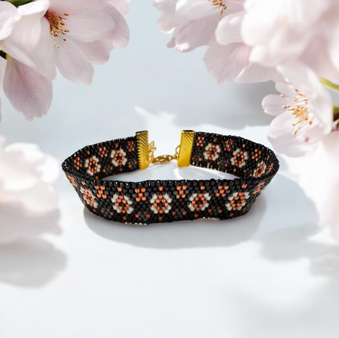 Black Roses beaded Bracelet