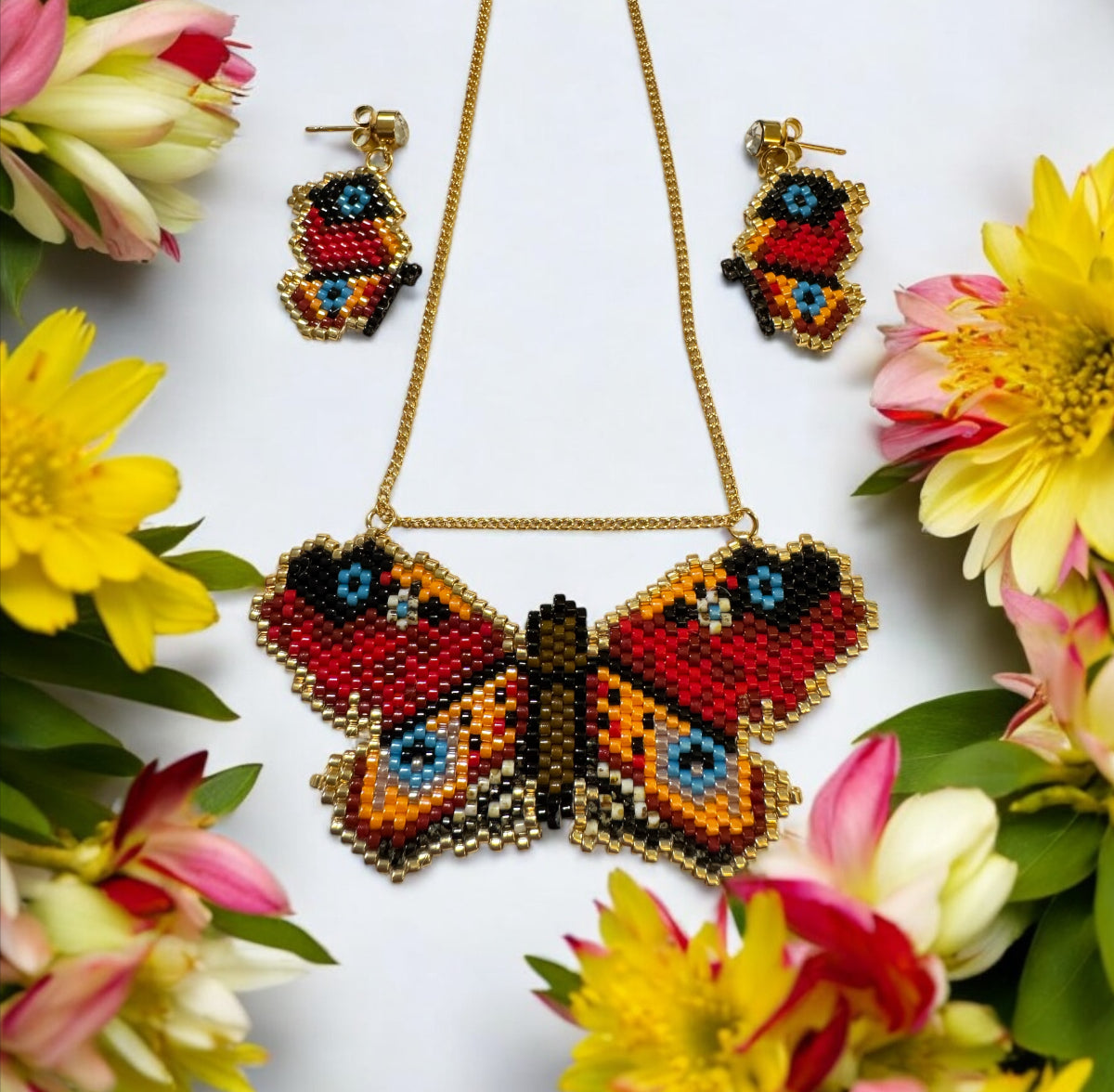 Red Butterfly Miyuki set