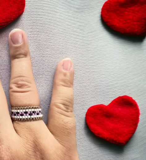 Purple shades Miyuki ring