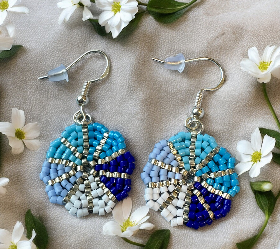 Flower with gradient colors miyuki earrings