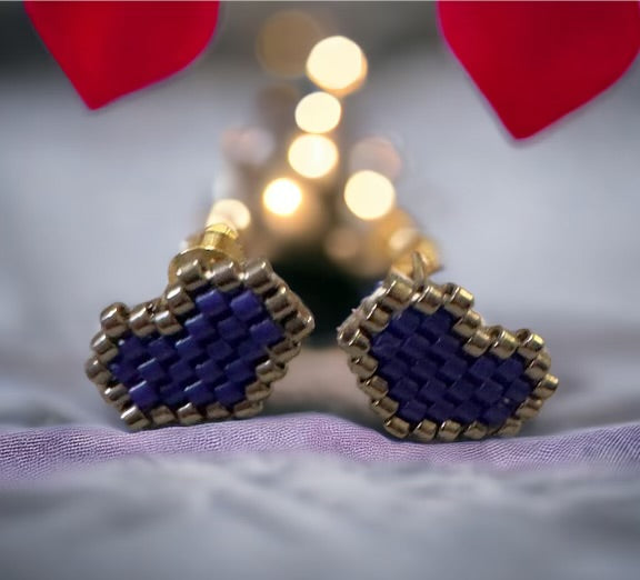 Mini Heart Miyuki Stud earring