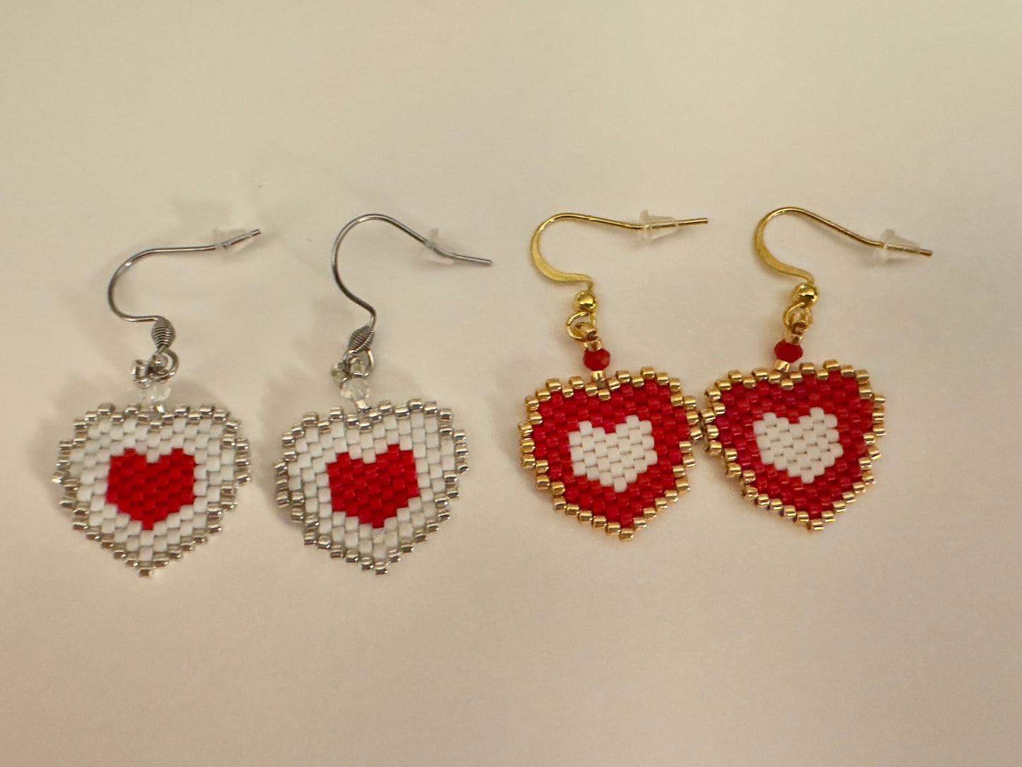 Double heart Miyuki Earrings