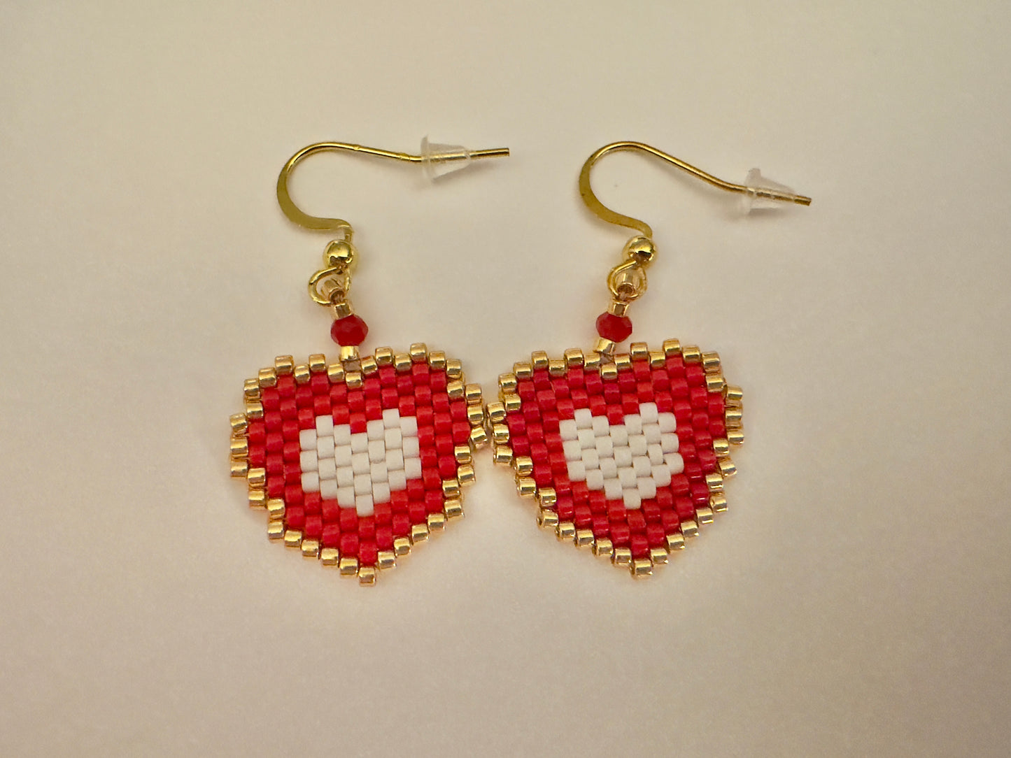 Double heart Miyuki Earrings