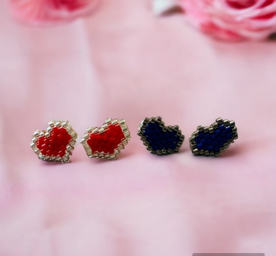 Mini Heart Miyuki Stud earring