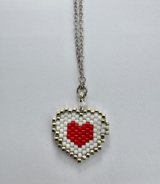 Double heart Miyuki Necklace