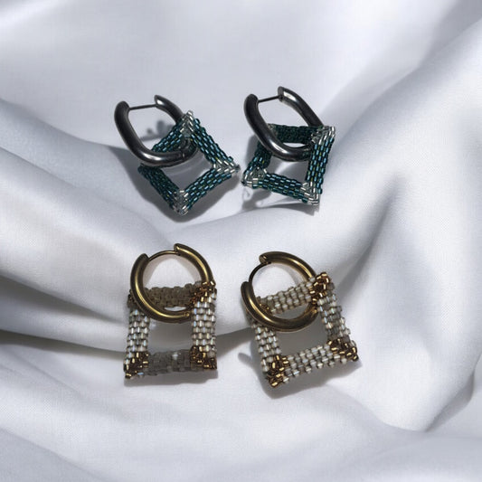 Square beaded earrings