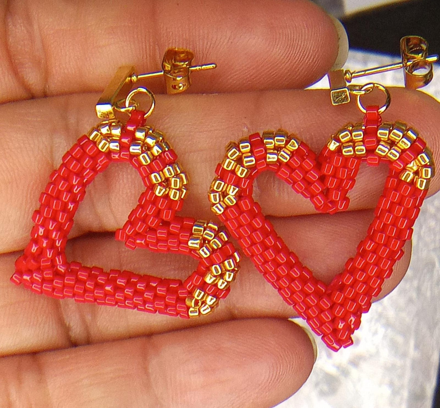 Heart Miyuki Earrings