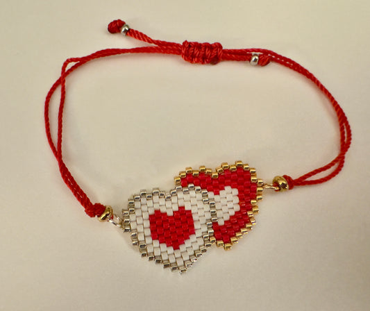 Double heart Miyuki Bracelet