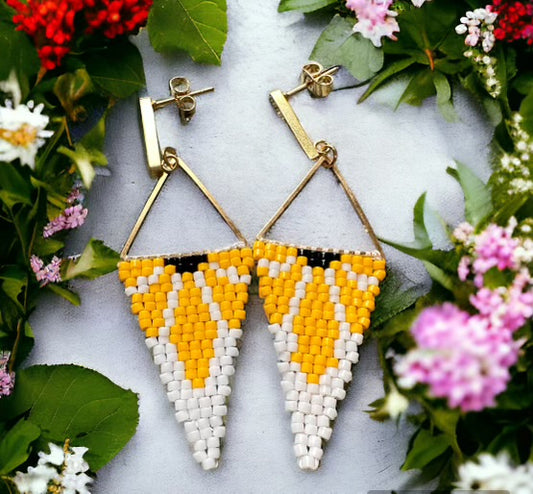 Sunflower Miyuki earrings