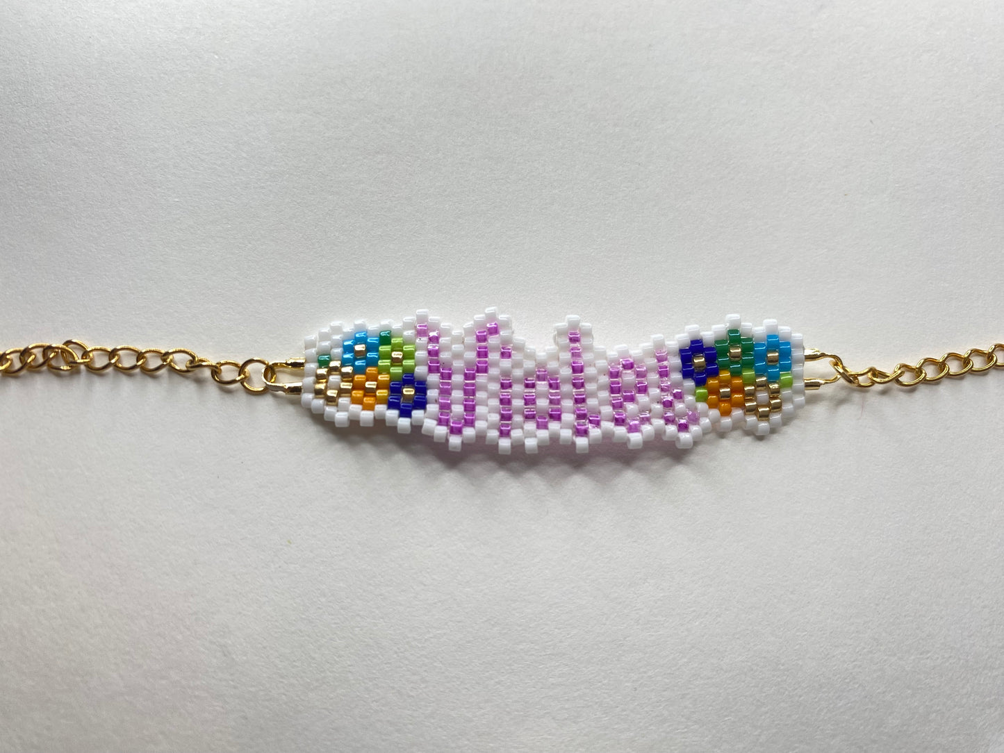 Name Personalized Miyuki Bracelet with flowers