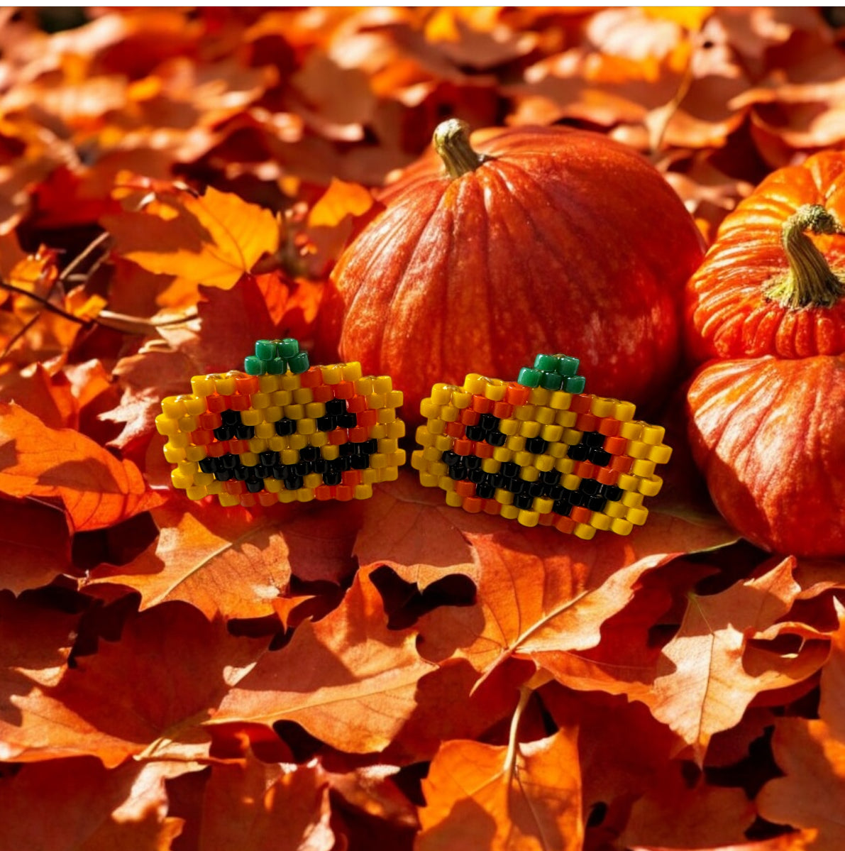 Little pumpkin Miyuki earrings