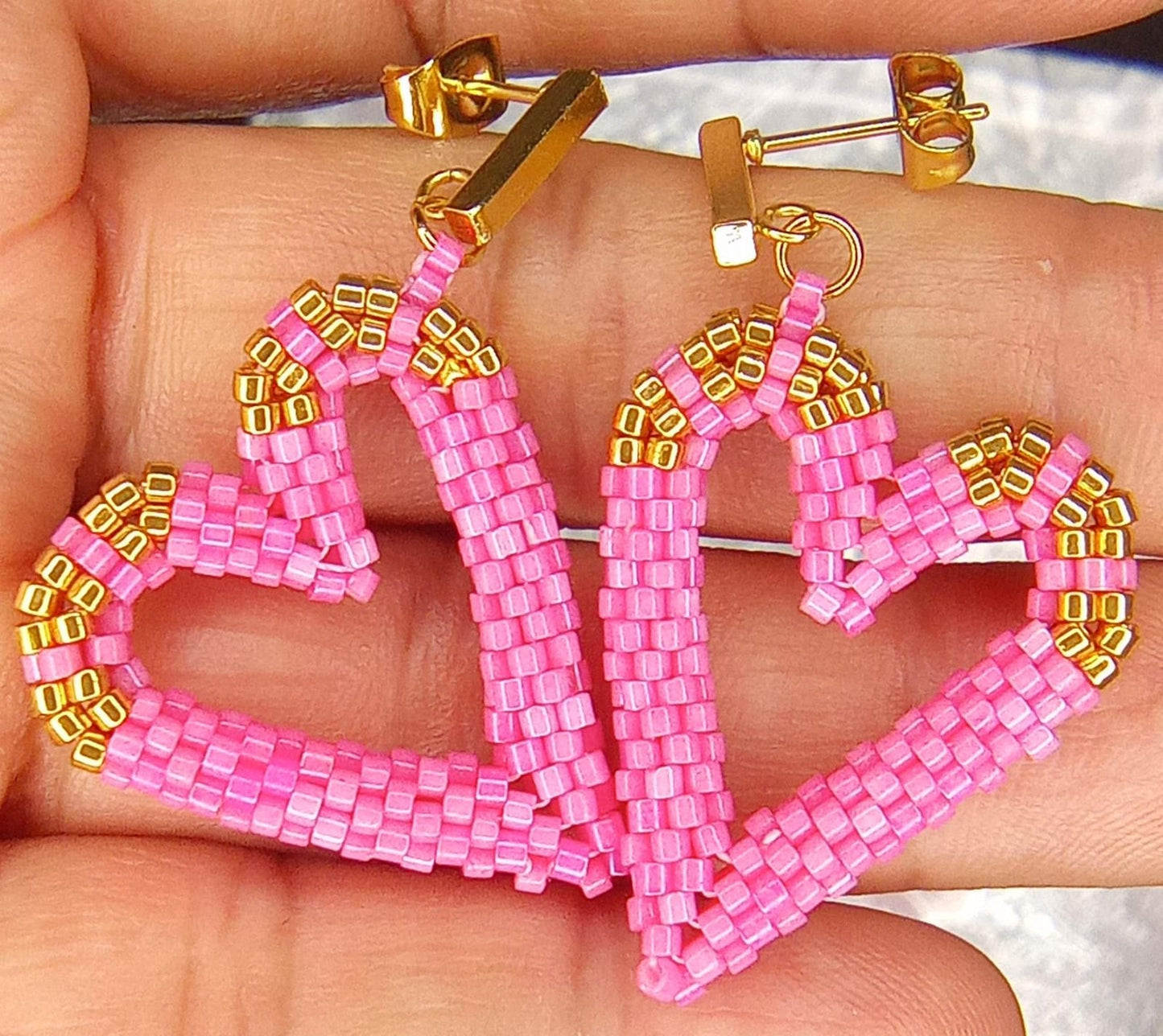 Heart Miyuki Earrings