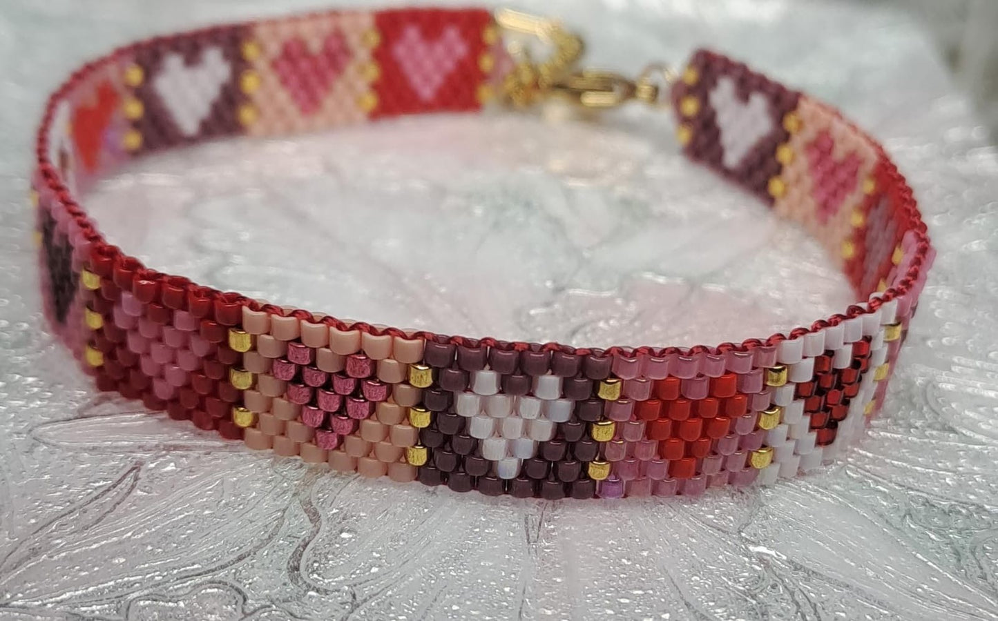 stitched hearts bracelet