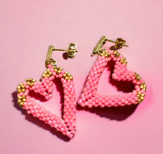 Heart Miyuki Earrings