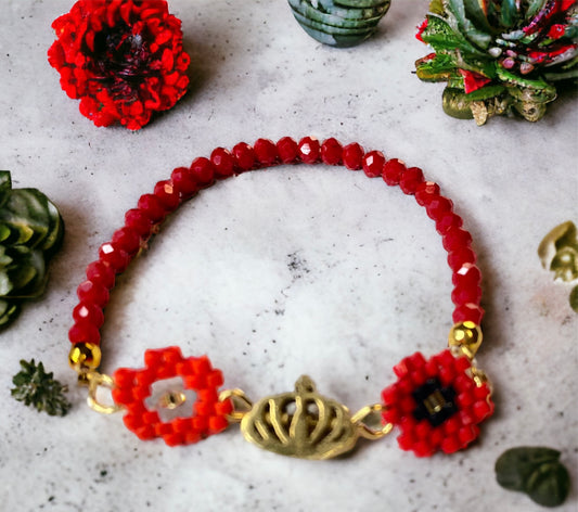 Baby Bracelet with Elastic Nylon Flower Miyuki