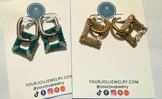 Square beaded earrings