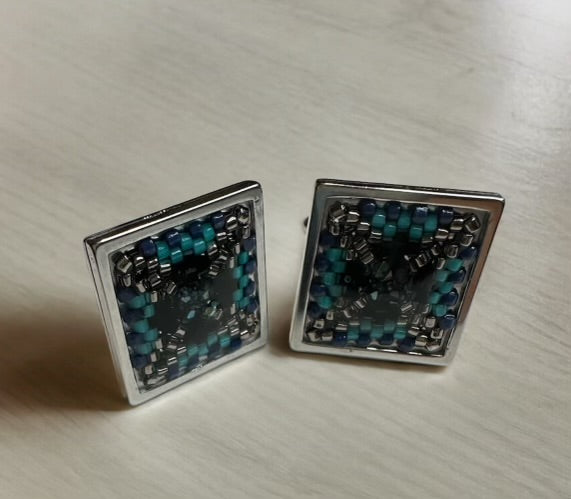 Blue shades miyuki Cufflinks