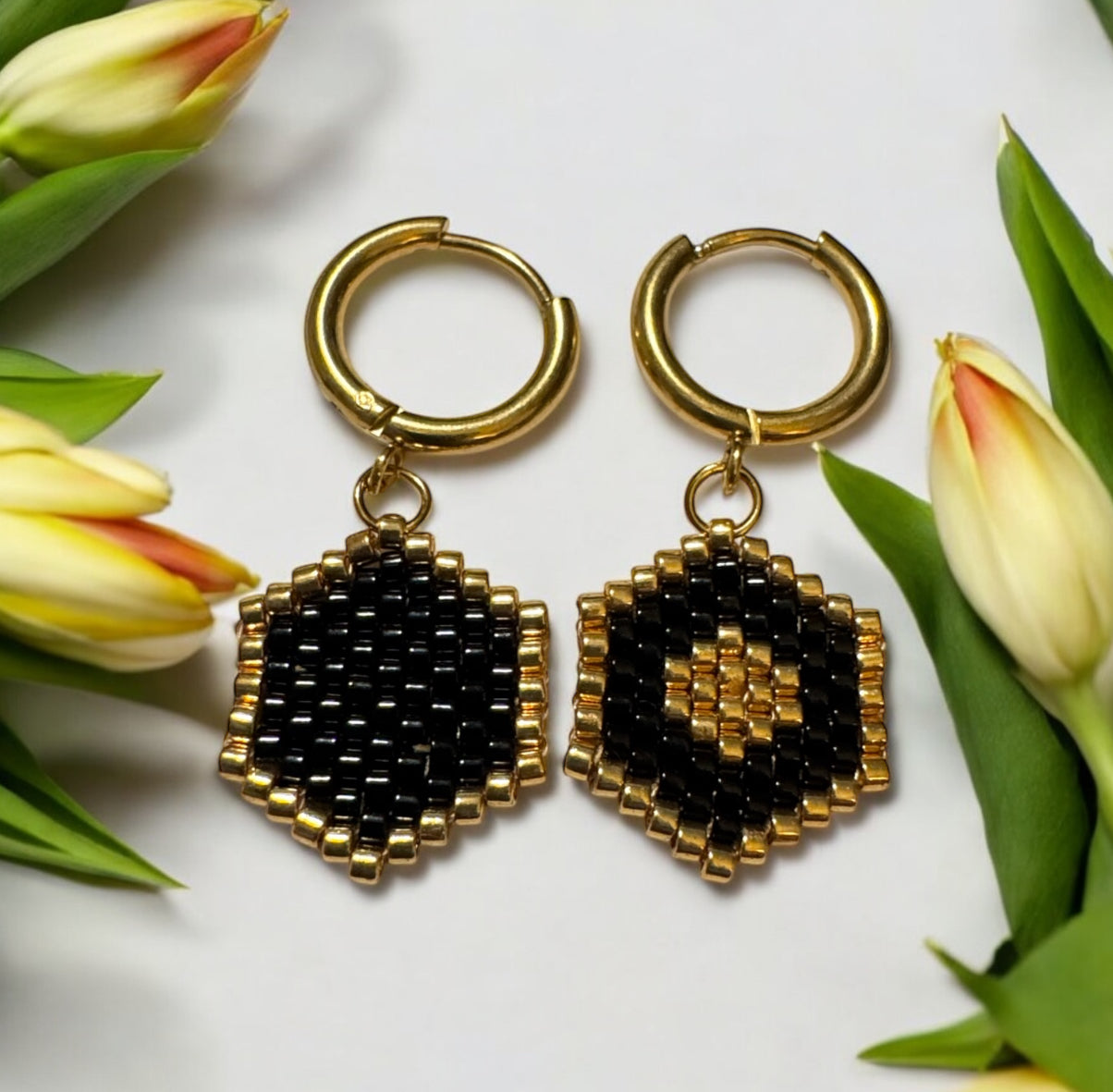 Honeycomb Miyuki Earrings