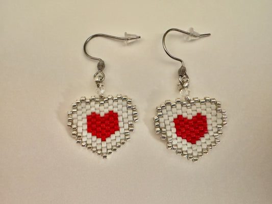 Double heart Miyuki Earrings